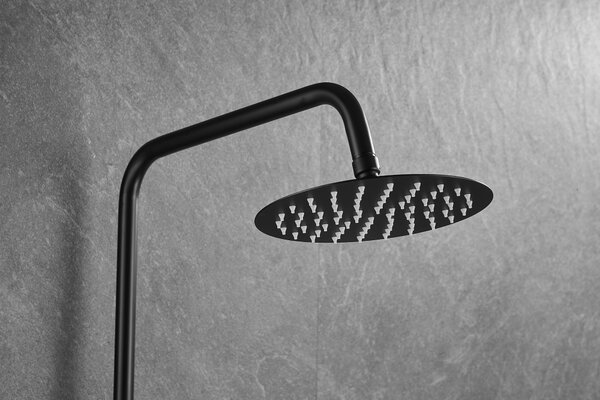 Gamma Roy, set de duș cu baterie termostatică, negru mat, GMA-BRYPZNT-BK
