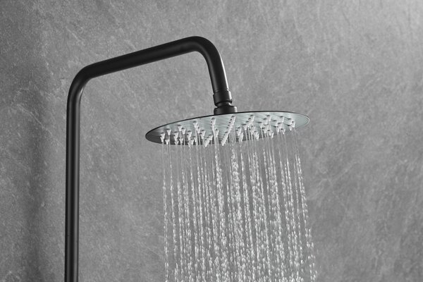 Gamma Roy, set de duș cu baterie termostatică, negru mat, GMA-BRYPZNT-BK