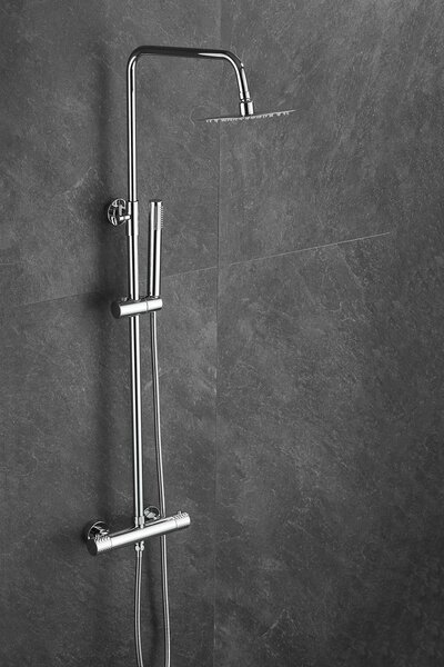 Gamma Roy, set de duș cu baterie termostatică, crom, GMA-BRYPZNT-CH