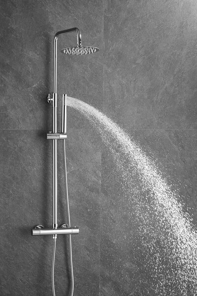 Gamma Roy, set de duș cu baterie termostatică, crom, GMA-BRYPZNT-CH
