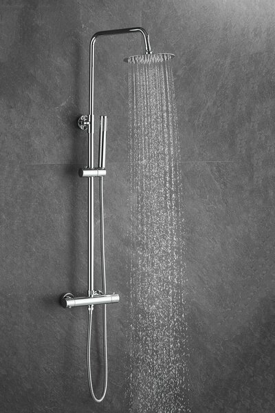Gamma Roy, set de duș cu baterie termostatică, crom, GMA-BRYPZNT-CH