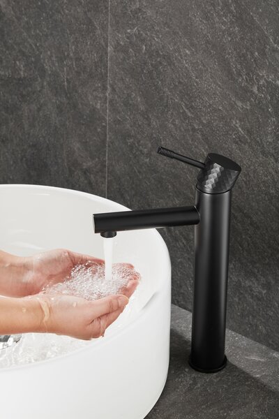 Gamma Roy, baterie lavoar înalt h-301, negru mat, GMA-BRYPUW-BK