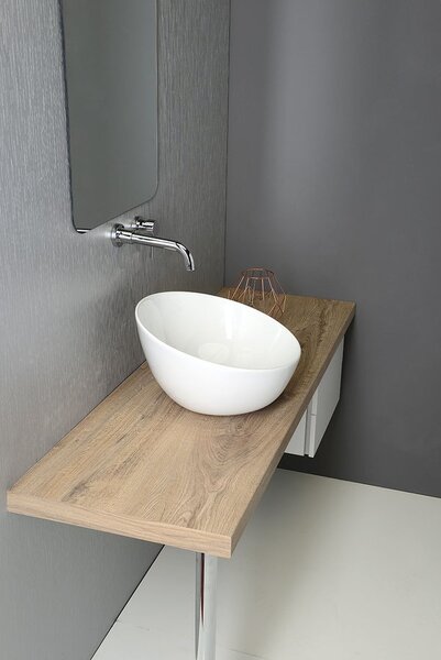 Sapho Lavoar ceramic de blat Sapho, DOME OBLIQUO, înalt, Ø 44,5 cm, alb, WH031