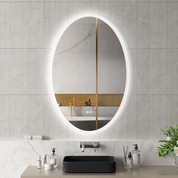 Erga Paola, oglindă ovală LED 80x120cm, 2990 lm, 3 culori de lumină, iluminare față și spate, ERG-V01-302-1280-00