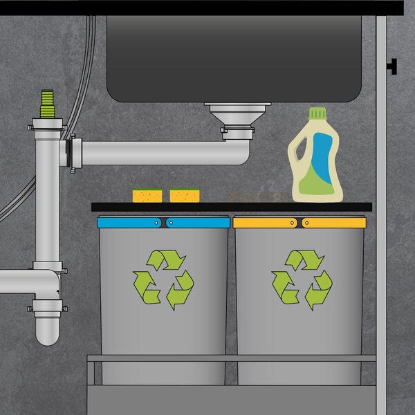 SINK Quality Chiuveta Quality Natalie, chiuveta granit bucatarie 770x450x170 mm + sifon auriu, pete negre-BROCADE, SKQ-NAT.B.1KDO.XG