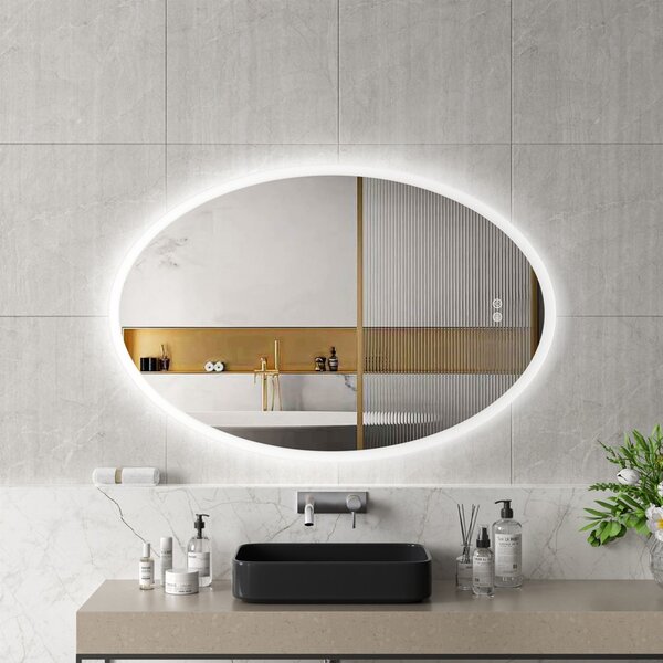 Erga Paola, oglindă ovală LED 80x120cm, 2990 lm, 3 culori de lumină, iluminare față și spate, ERG-V01-302-1280-00