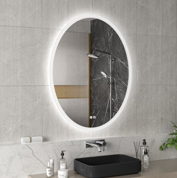 Erga Paola, oglindă ovală LED 80x100cm, 2645 lm, 3 culori de lumină, iluminare față și spate, ERG-V01-302-1080-00