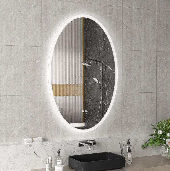 Erga Paola, oglindă ovală LED 80x120cm, 2990 lm, 3 culori de lumină, iluminare față și spate, ERG-V01-302-1280-00
