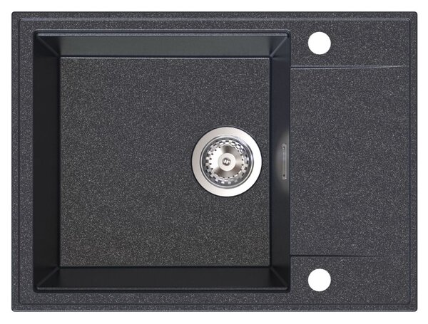 Chiuvetă de bucătărie din granit Sink Quality Sink55, 620x460x215 mm, negru pătat, SKQ-SINK.B.1KKO