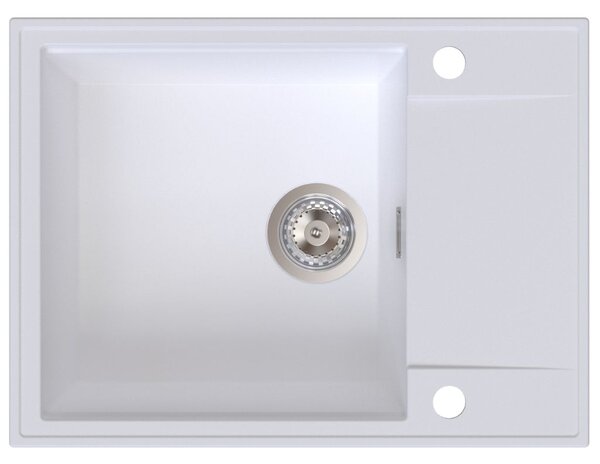 Chiuvetă de bucătărie din granit Sink Quality Sink55, 620x460x215 mm, albă, SKQ-SINK.W.1KKO