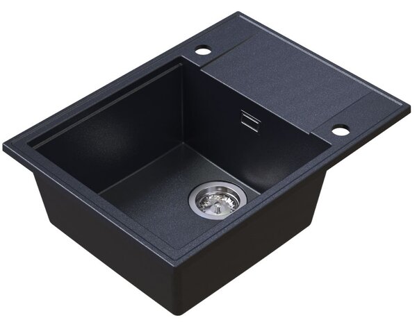 Chiuvetă de bucătărie din granit Sink Quality Sink55, 620x460x215 mm, negru pătat, SKQ-SINK.B.1KKO