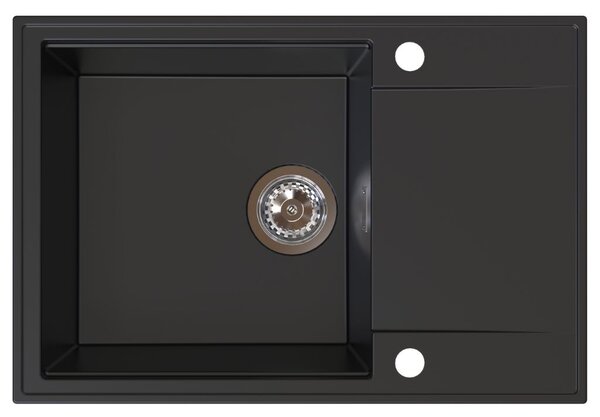 Chiuvetă de bucătărie din granit Sink Quality Sink55, 680x460x215 mm, neagră, SKQ-SINK.C.1KDO