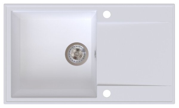 Chiuvetă de bucătărie din granit Sink Quality Sink55, 780x460x215 mm, albă, SKQ-SINK.W.1KDOL