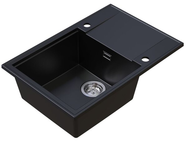 Chiuvetă de bucătărie din granit Sink Quality Sink55, 680x460x215 mm, neagră, SKQ-SINK.C.1KDO