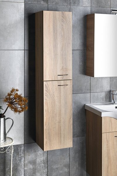 Aqualine Aqualine, dulap înalt ZOJA/KERAMIA FRESH 30x140x20cm, stejar platină, 51157