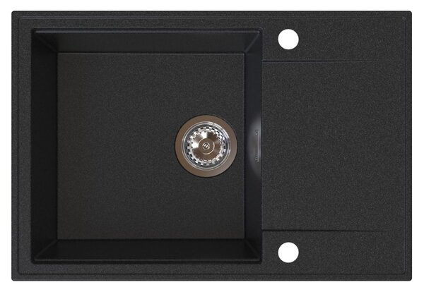 Chiuvetă de bucătărie Sink Quality Sink55, granit 680x460x215 mm + sifon cromat, grafit, SKQ-SINK.G.1KDO.X