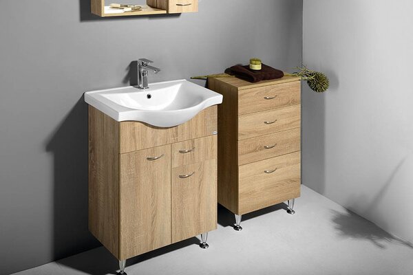 Aqualine, dulap coltar ZOJA/KERAMIA FRESH 35x78x35cm, stejar platinat, 50323