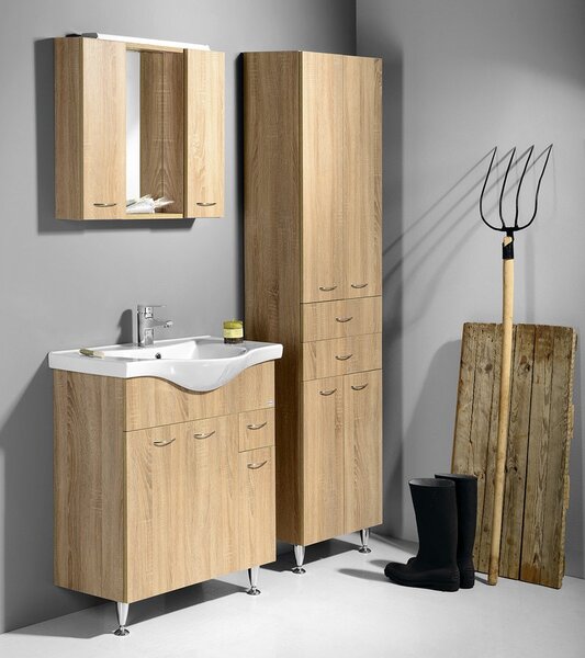 Aqualine, dulap coltar ZOJA/KERAMIA FRESH 35x78x35cm, stejar platinat, 50323