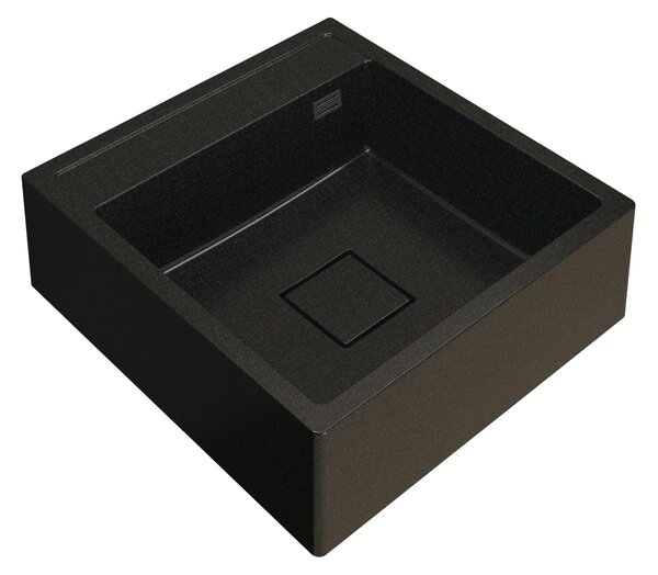 Gamma Farmerski, chiuvetă din granit cu 1 compartiment 600x630x210 mm, negru-auriu, GMA-ZLE000211