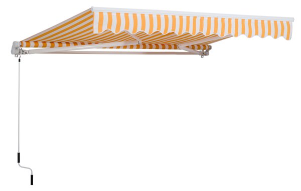 Outsunny Tenda da Sole da Esterno Balcone a Parete Avvolgibile Impermeabile, Arancione e Bianco, 3×2.5m arancione e bianco 300 × 250cm