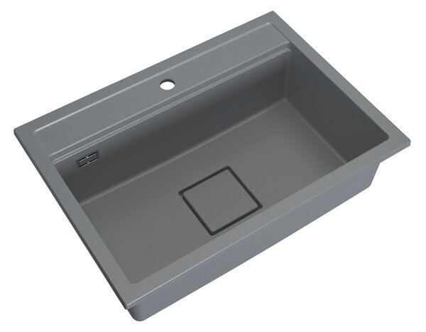 Gamma Quadro 7050, chiuvetă din granit cu 1 compartiment 700x500x220 mm, gri, GMA-ZLE000240