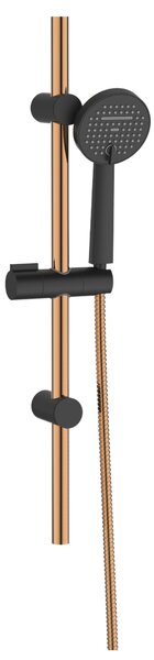 Invena Moonlight, coloană de duș cu cap de duș manual, negru-auriu-roz, INV-AU-77-Z14-V