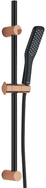 Kuchinox Alanis, coloană de duș 70cm cu set de duș manual, negru-auriu roz, LAV-NQI_81A1