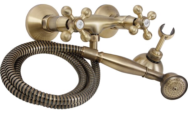 Kuchinox Stilo, baterie duș de perete cu set de duș manual, alamă, LAV-BKI_541D