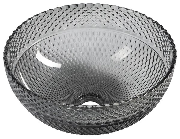 Sapho Sapho, lavoar de blat BEAUTY din sticlă gravată Ø 39,5 cm, negru, TY310