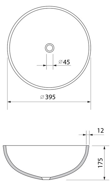 Sapho Sapho, lavoar de blat BEAUTY din sticlă gravată Ø 39,5 cm, negru, TY310