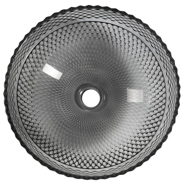 Sapho Sapho, lavoar de blat BEAUTY din sticlă gravată Ø 39,5 cm, negru, TY310