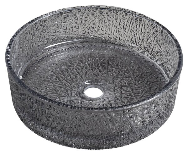 Sapho Sapho, lavoar de blat ERSEL din sticlă gravată, diametru 39,5 cm, negru, TY323B