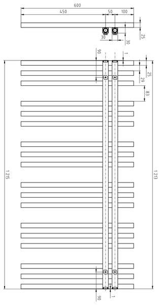 Sapho Sapho, radiator SOPHINA 600x1215 mm, alb mat, IR701W