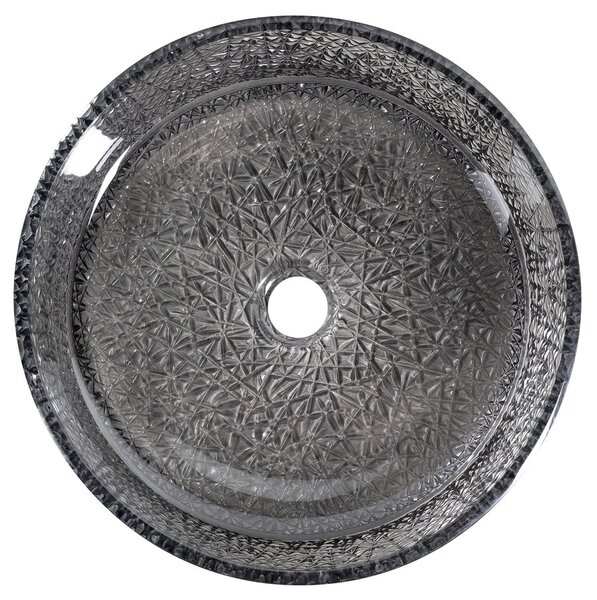 Sapho Sapho, lavoar de blat ERSEL din sticlă gravată, diametru 39,5 cm, negru, TY323B