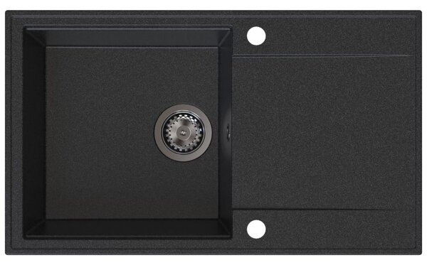 Chiuvetă de bucătărie din granit Sink Quality Sink55 780x460x215 mm + sifon grafit, grafit, SKQ-SINK.G.1KDOL.XB