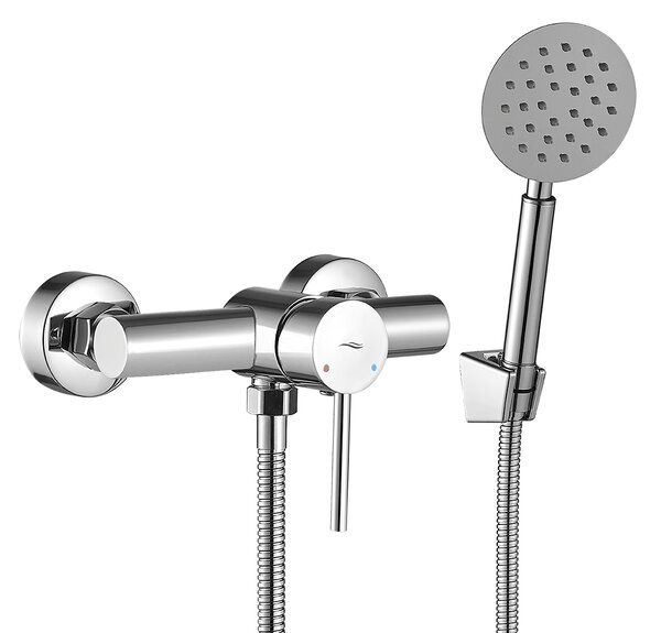 Kuchinox Noia, baterie duș de perete cu set de duș manual, crom, LAV-BNK_041D