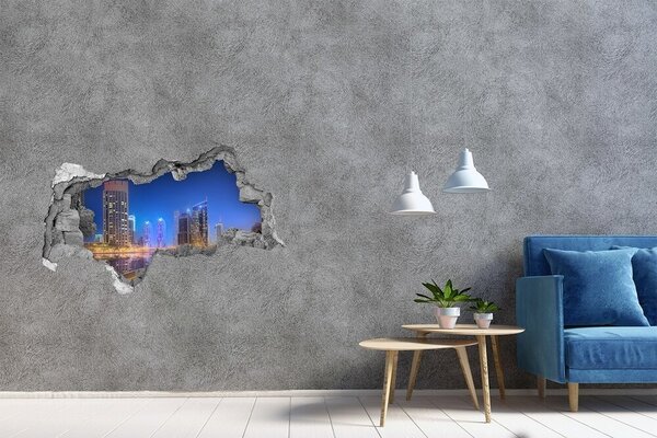Fototapet 3D gaură în perete Oraș modern noaptea