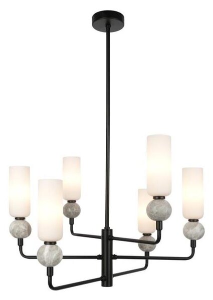 ITALUX PND-95331-6-BK - Lustră pe tijă SANTOS, 6xG9/40W/230V, neagră