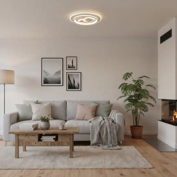 ITALUX CLN-52185A-WH - Plafonieră LED reglabilă PARCO, 55 W/230 V, diametru 50 cm, albă, cu telecomandă