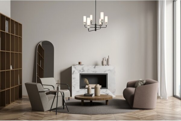 ITALUX PND-95331-6-BK - Lustră pe tijă SANTOS, 6xG9/40W/230V, neagră