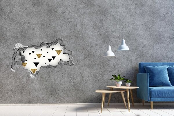 Autocolant gaură 3D Design modern cu triunghiuri