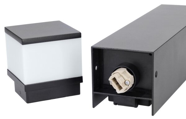 Brilagi - Lampă de exterior cu 2 prize SCHUKO, 1xG9/11W/230V, IP44, neagră