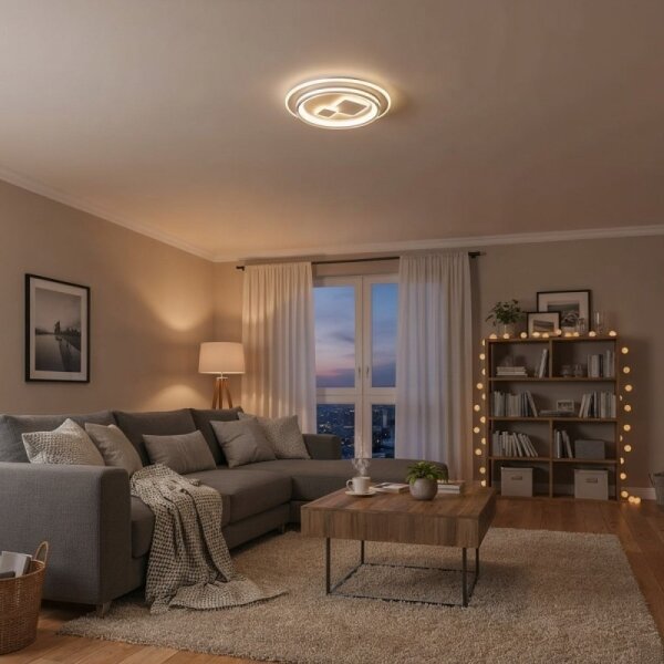 ITALUX CLN-52185A-WH - Plafonieră LED reglabilă PARCO, 55 W/230 V, diametru 50 cm, albă, cu telecomandă