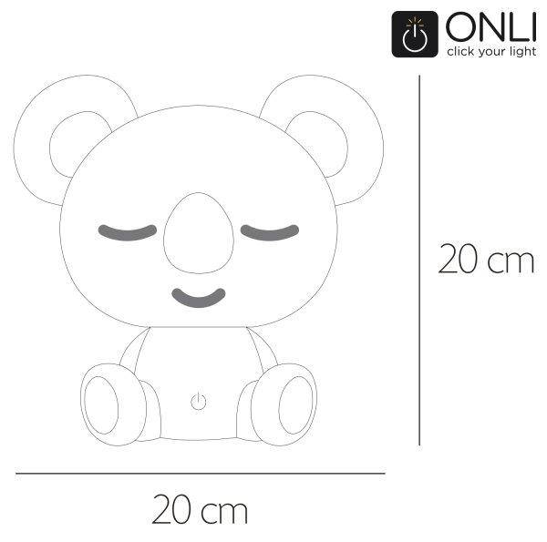 ONLI - Lampă de veghe LED reglabilă pentru copii PUPPIES LED/3W/230V 20 cm koala/verde