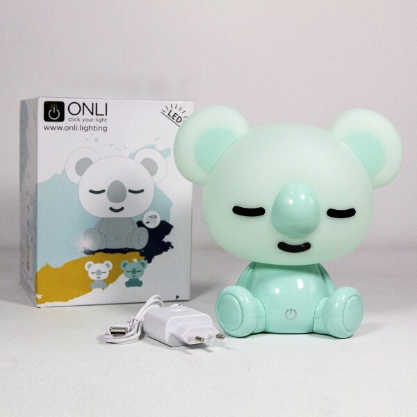 ONLI - Lampă de veghe LED reglabilă pentru copii PUPPIES LED/3W/230V 20 cm koala/verde