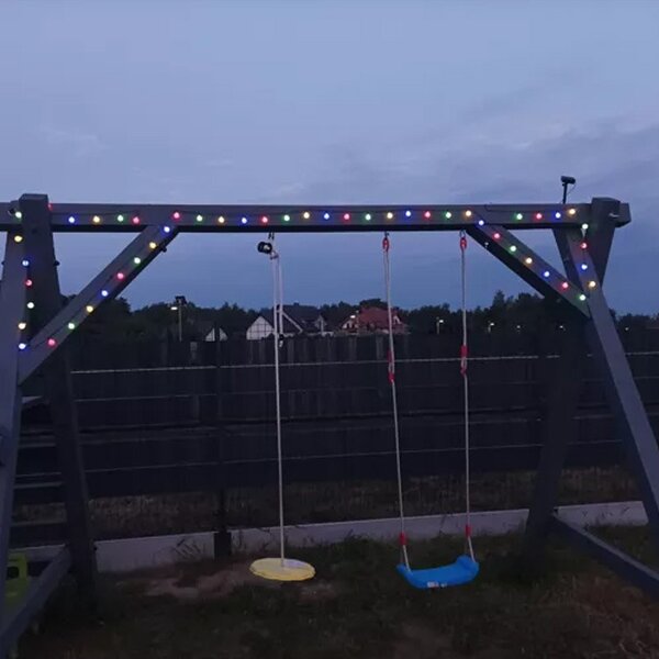 Ghirlanda decorativa, incarcare solara, 50 becuri multicolor, 8 moduri iluminare, lungime 7 m