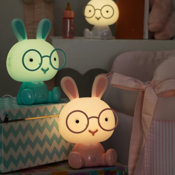 ONLI - Lampă de noapte reglabilă pentru copii PUPPIES LED/3W/230V 22 cm iepuraș/albastru