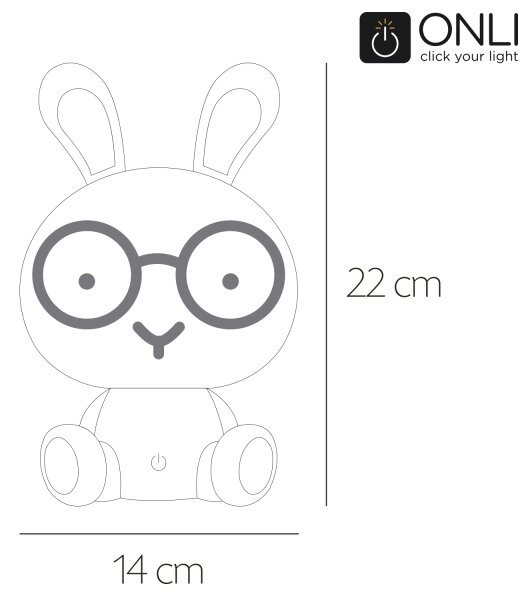 ONLI - Lampă de noapte reglabilă pentru copii PUPPIES LED/3W/230V 22 cm iepuraș/albastru