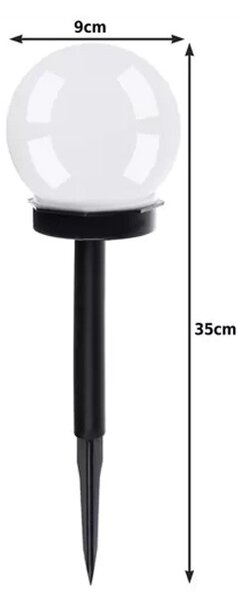Lampi solare pentru alei, set 6 globuri, senzor amurg, LED cu lumina rece, timp de lucru 6 ore