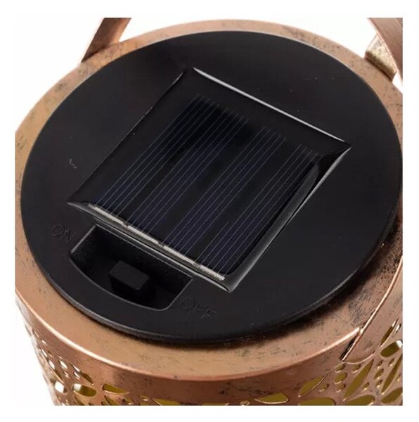 Lampa solara LED alb cald, tip stropitoare, senzor crepuscular, buton ON/OFF